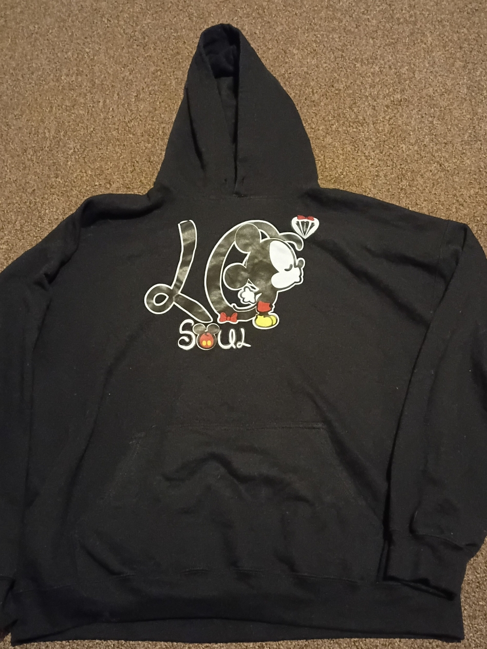 Black Mickey Mouse Love Soul Hoodie - XL